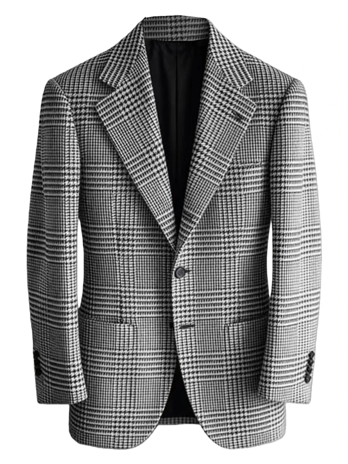 Blazer Homme Slim Fit en Mélange de Laine à Carreaux Pied-de-Poule, Veste Décontractée à Deux Boutons avec Revers Cranté, Idéal pour Tenues Professionnelles et Formelles - FATAONBlazer Homme Slim Fit en Mélange de Laine à Carreaux Pied-de-Poule, Veste Décontractée à Deux Boutons avec Revers Cranté, Idéal pour Tenues Professionnelles et FormellesMode HommeFATAON