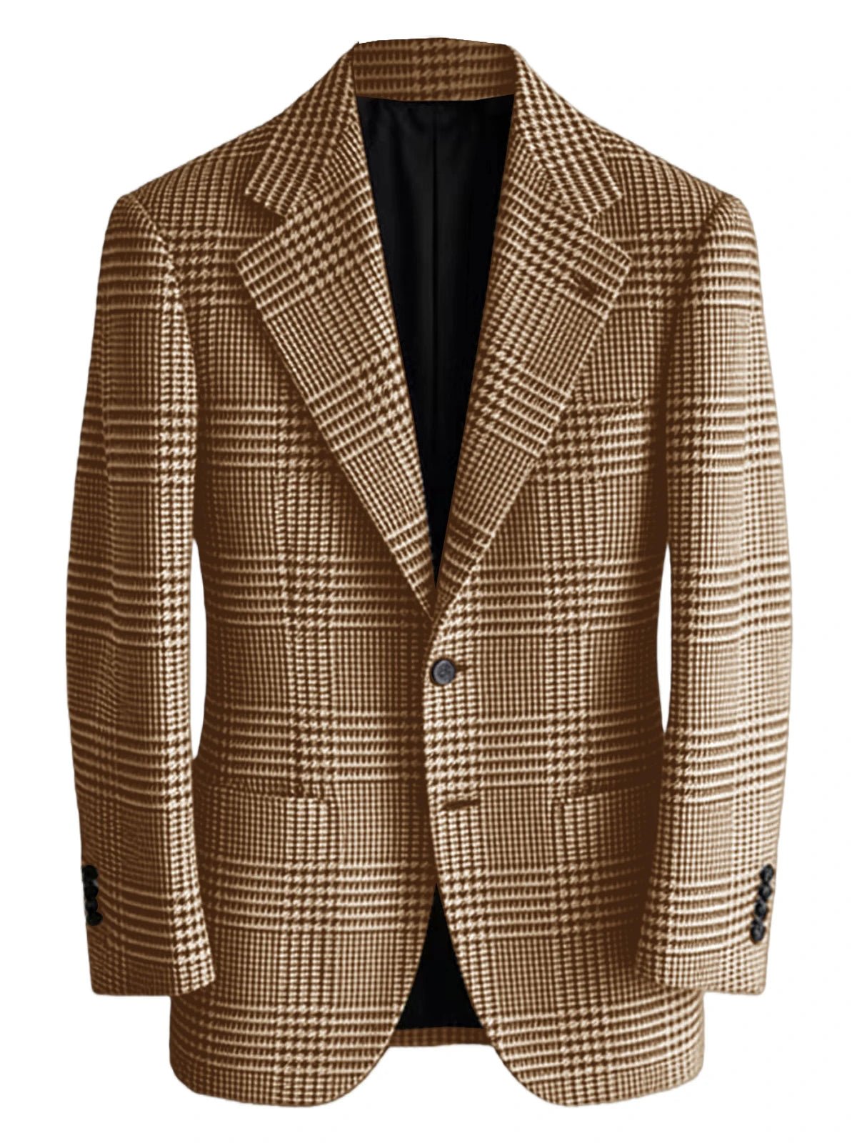 Blazer Homme Slim Fit en Mélange de Laine à Carreaux Pied-de-Poule, Veste Décontractée à Deux Boutons avec Revers Cranté, Idéal pour Tenues Professionnelles et Formelles - FATAONBlazer Homme Slim Fit en Mélange de Laine à Carreaux Pied-de-Poule, Veste Décontractée à Deux Boutons avec Revers Cranté, Idéal pour Tenues Professionnelles et FormellesMode HommeFATAON