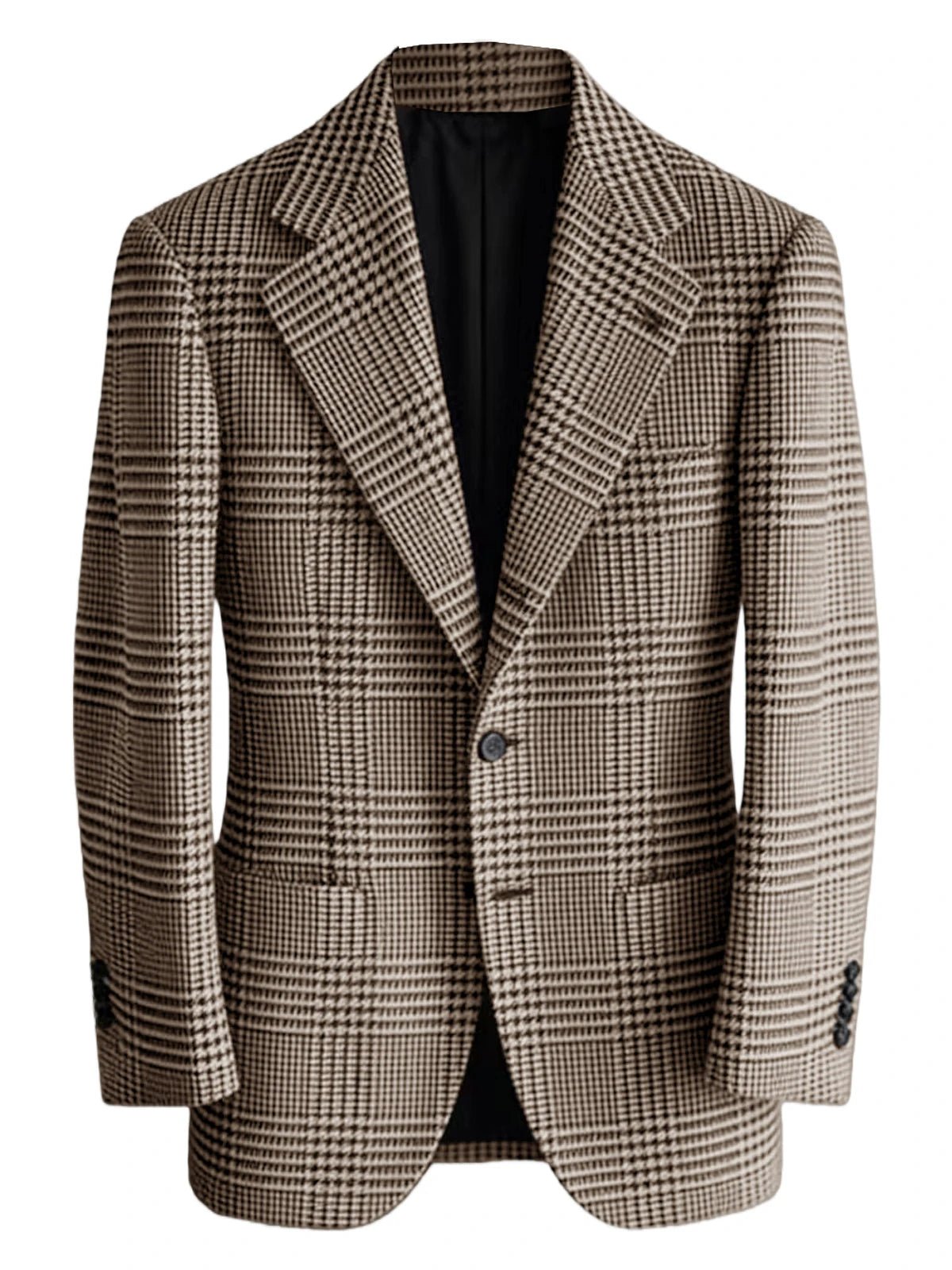 Blazer Homme Slim Fit en Mélange de Laine à Carreaux Pied-de-Poule, Veste Décontractée à Deux Boutons avec Revers Cranté, Idéal pour Tenues Professionnelles et Formelles - FATAONBlazer Homme Slim Fit en Mélange de Laine à Carreaux Pied-de-Poule, Veste Décontractée à Deux Boutons avec Revers Cranté, Idéal pour Tenues Professionnelles et FormellesMode HommeFATAON