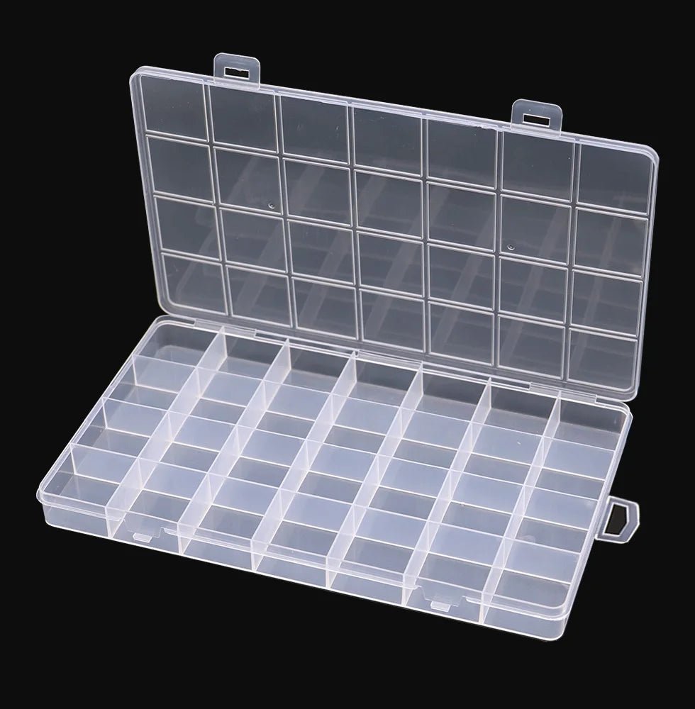 Boîte à bijoux rectangulaire en plastique à 28 grilles, compartiment de rangement, étui à bijoux, boucles d'oreilles, perles, présentoir artisanal, conteneur organisateur, nouveau - FATAONBoîte à bijoux rectangulaire en plastique à 28 grilles, compartiment de rangement, étui à bijoux, boucles d'oreilles, perles, présentoir artisanal, conteneur organisateur, nouveauSolutions MaisonFATAON