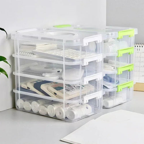 Boîte de rangement en plastique Transparent à 4 couches, couvercle de tiroir cloisonné, boîte de rangement de blocs de construction, boîte de rangement Portable - FATAONBoîte de rangement en plastique Transparent à 4 couches, couvercle de tiroir cloisonné, boîte de rangement de blocs de construction, boîte de rangement PortableSolutions MaisonFATAON