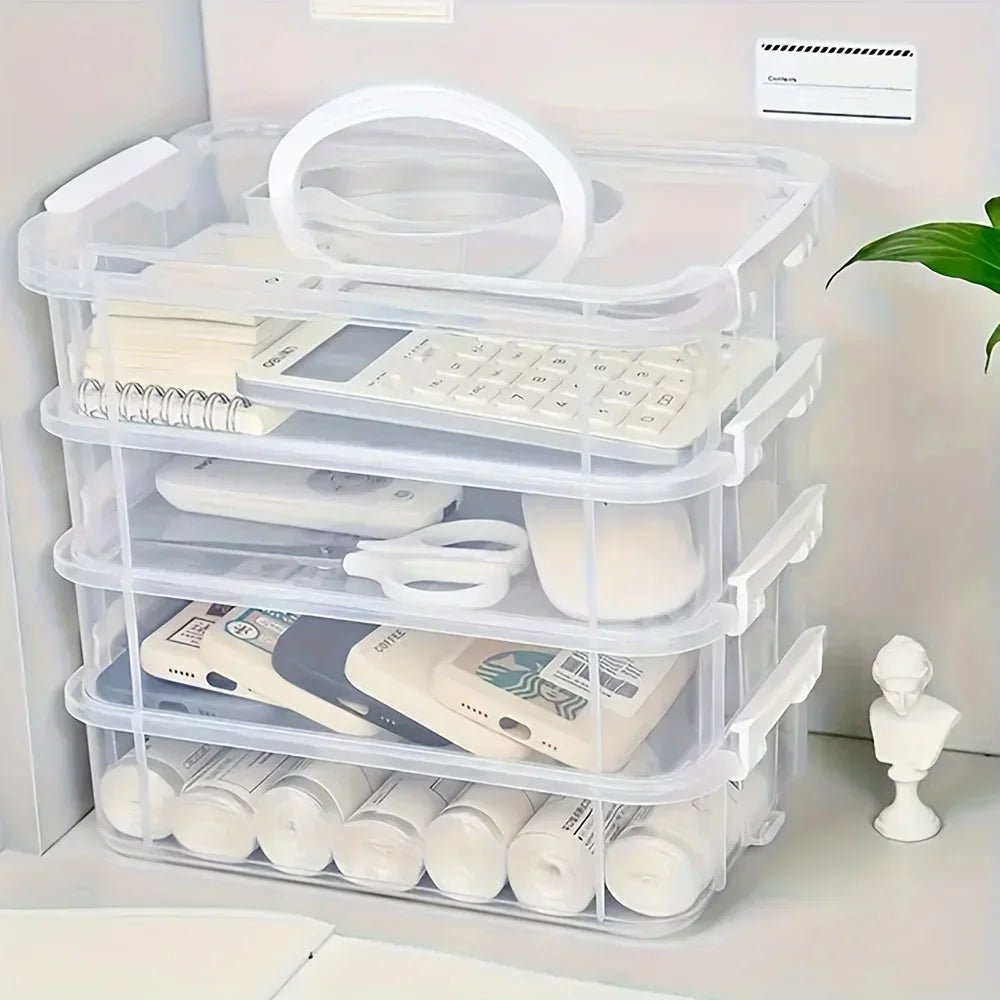 Boîte de rangement en plastique Transparent à 4 couches, couvercle de tiroir cloisonné, boîte de rangement de blocs de construction, boîte de rangement Portable - FATAONBoîte de rangement en plastique Transparent à 4 couches, couvercle de tiroir cloisonné, boîte de rangement de blocs de construction, boîte de rangement PortableSolutions MaisonFATAON