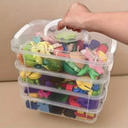 Boîte de rangement en plastique Transparent à 4 couches, couvercle de tiroir cloisonné, boîte de rangement de blocs de construction, boîte de rangement Portable - FATAONBoîte de rangement en plastique Transparent à 4 couches, couvercle de tiroir cloisonné, boîte de rangement de blocs de construction, boîte de rangement PortableSolutions MaisonFATAON