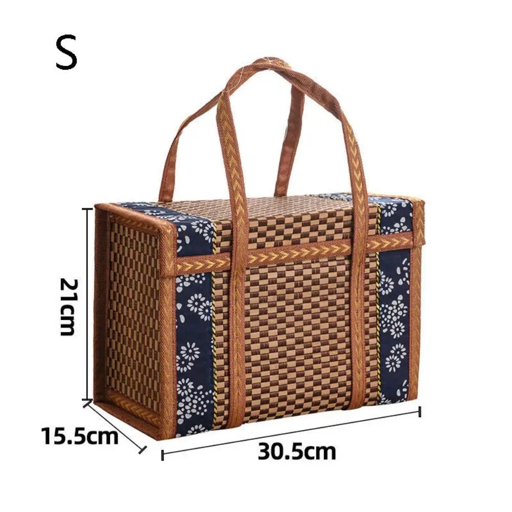 Boîte de rangement portable en bambou tissé à la main, panier de pique-nique pliant, produits pastoraux, camping - FATAONBoîte de rangement portable en bambou tissé à la main, panier de pique-nique pliant, produits pastoraux, campingSolutions MaisonFATAON