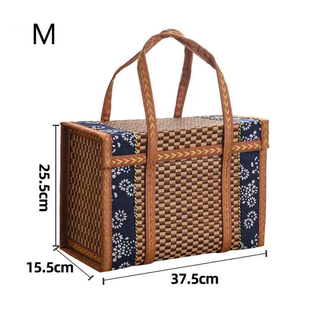 Boîte de rangement portable en bambou tissé à la main, panier de pique-nique pliant, produits pastoraux, camping - FATAONBoîte de rangement portable en bambou tissé à la main, panier de pique-nique pliant, produits pastoraux, campingSolutions MaisonFATAON