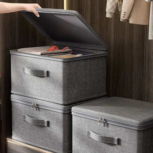 Boîte de rangement pour vêtements avec fermeture éclair, sac de rangement pliable de grande capacité pour vêtements et couettes, organisateur de garde-robe, boîte de rangement pour sous-vêtements - FATAONBoîte de rangement pour vêtements avec fermeture éclair, sac de rangement pliable de grande capacité pour vêtements et couettes, organisateur de garde-robe, boîte de rangement pour sous-vêtementsSolutions MaisonFATAON