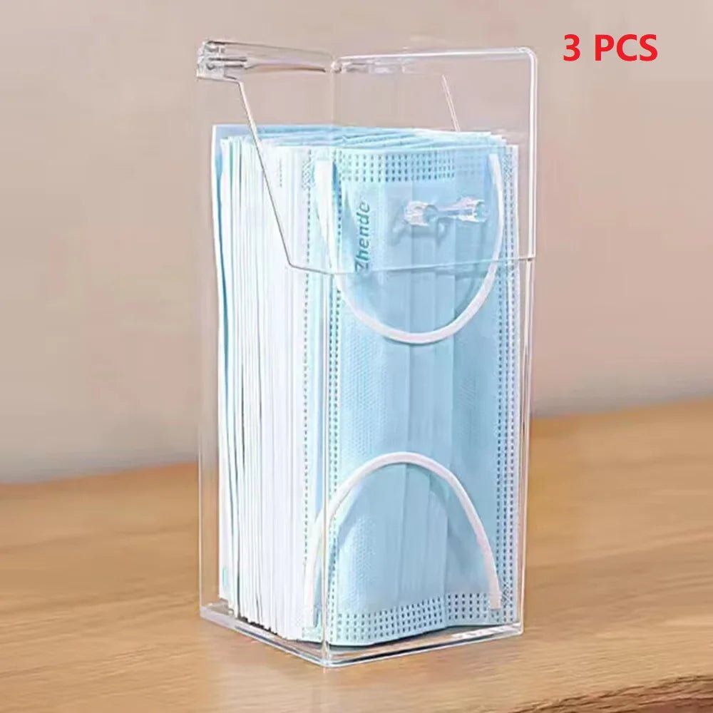 Boîte de rangement transparente pour masques, avec couvercle anti-poussière, bouche et nez, porte, bureau, boîte pour masques d'entrée, 1/3 pièces - FATAONBoîte de rangement transparente pour masques, avec couvercle anti-poussière, bouche et nez, porte, bureau, boîte pour masques d'entrée, 1/3 piècesSolutions MaisonFATAON