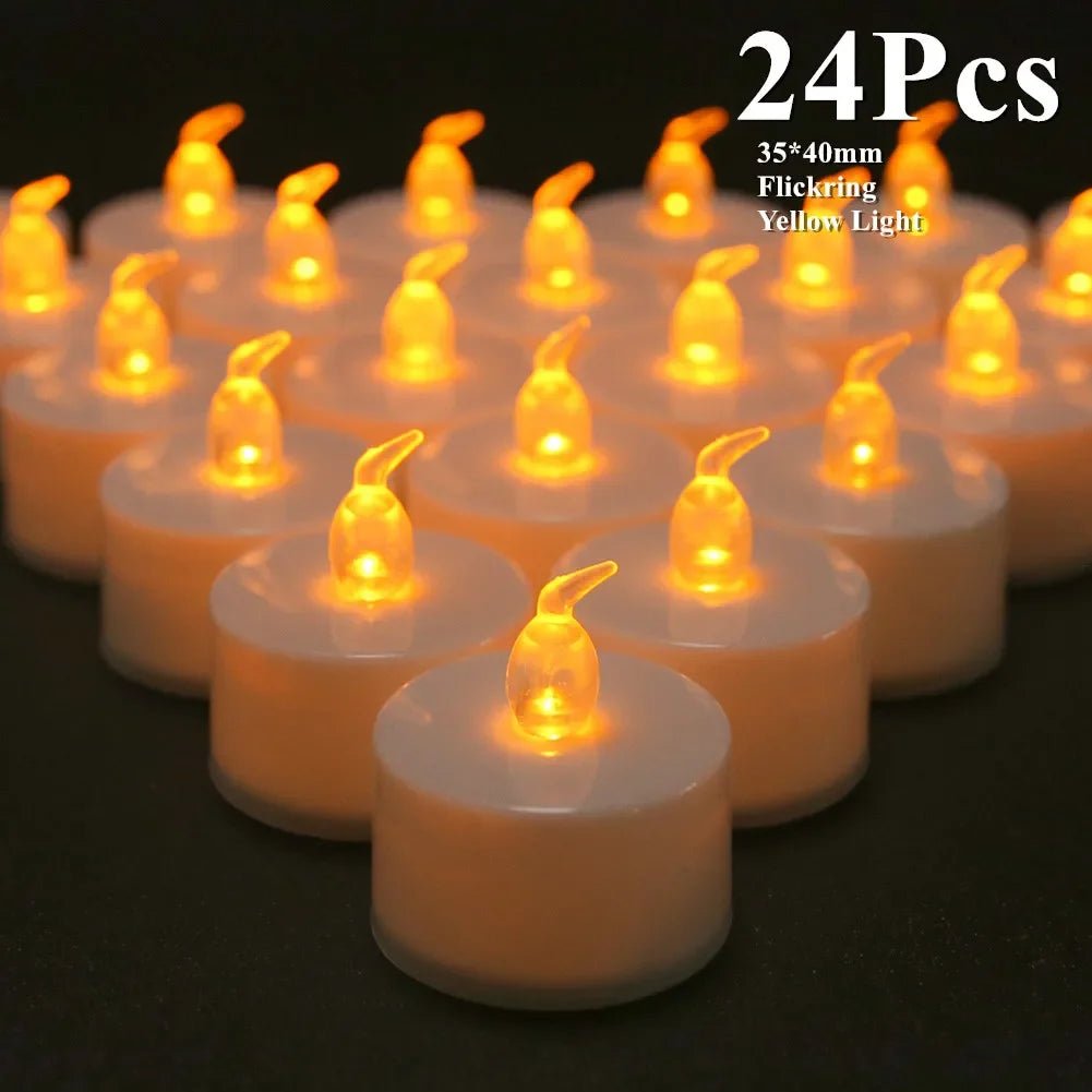 Bougies chauffe-plat LED réalistes scintillantes à piles, bougies électriques longue durée pour décoration de mariage de noël - FATAONBougies chauffe-plat LED réalistes scintillantes à piles, bougies électriques longue durée pour décoration de mariage de noëlSolutions MaisonFATAON