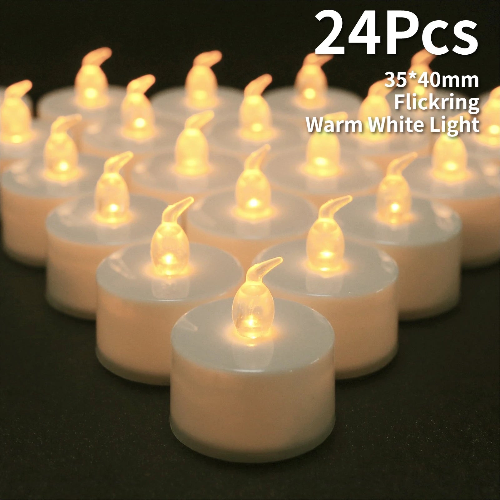 Bougies chauffe-plat LED réalistes scintillantes à piles, bougies électriques longue durée pour décoration de mariage de noël - FATAONBougies chauffe-plat LED réalistes scintillantes à piles, bougies électriques longue durée pour décoration de mariage de noëlSolutions MaisonFATAON