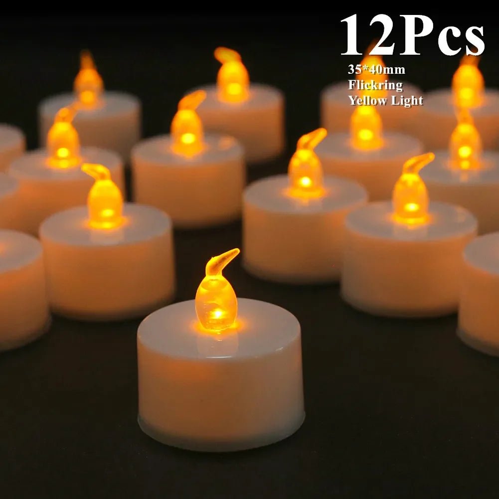 Bougies chauffe-plat LED réalistes scintillantes à piles, bougies électriques longue durée pour décoration de mariage de noël - FATAONBougies chauffe-plat LED réalistes scintillantes à piles, bougies électriques longue durée pour décoration de mariage de noëlSolutions MaisonFATAON