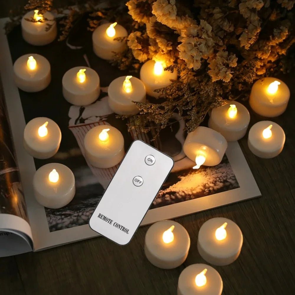 Bougies chauffe-plat LED réalistes scintillantes à piles, bougies électriques longue durée pour décoration de mariage de noël - FATAONBougies chauffe-plat LED réalistes scintillantes à piles, bougies électriques longue durée pour décoration de mariage de noëlSolutions MaisonFATAON
