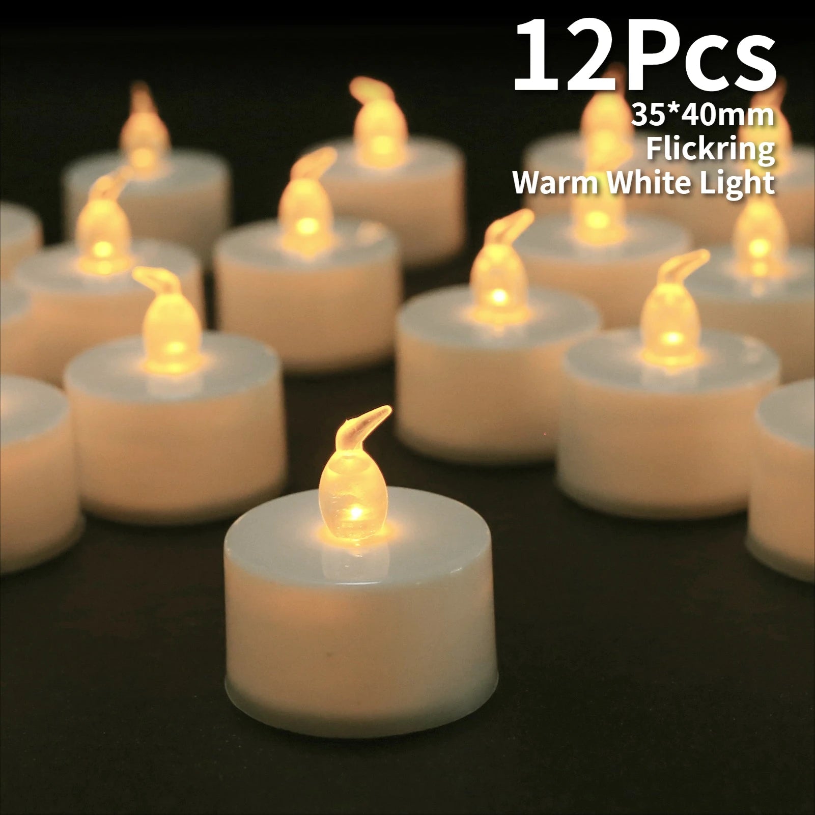 Bougies chauffe-plat LED réalistes scintillantes à piles, bougies électriques longue durée pour décoration de mariage de noël - FATAONBougies chauffe-plat LED réalistes scintillantes à piles, bougies électriques longue durée pour décoration de mariage de noëlSolutions MaisonFATAON