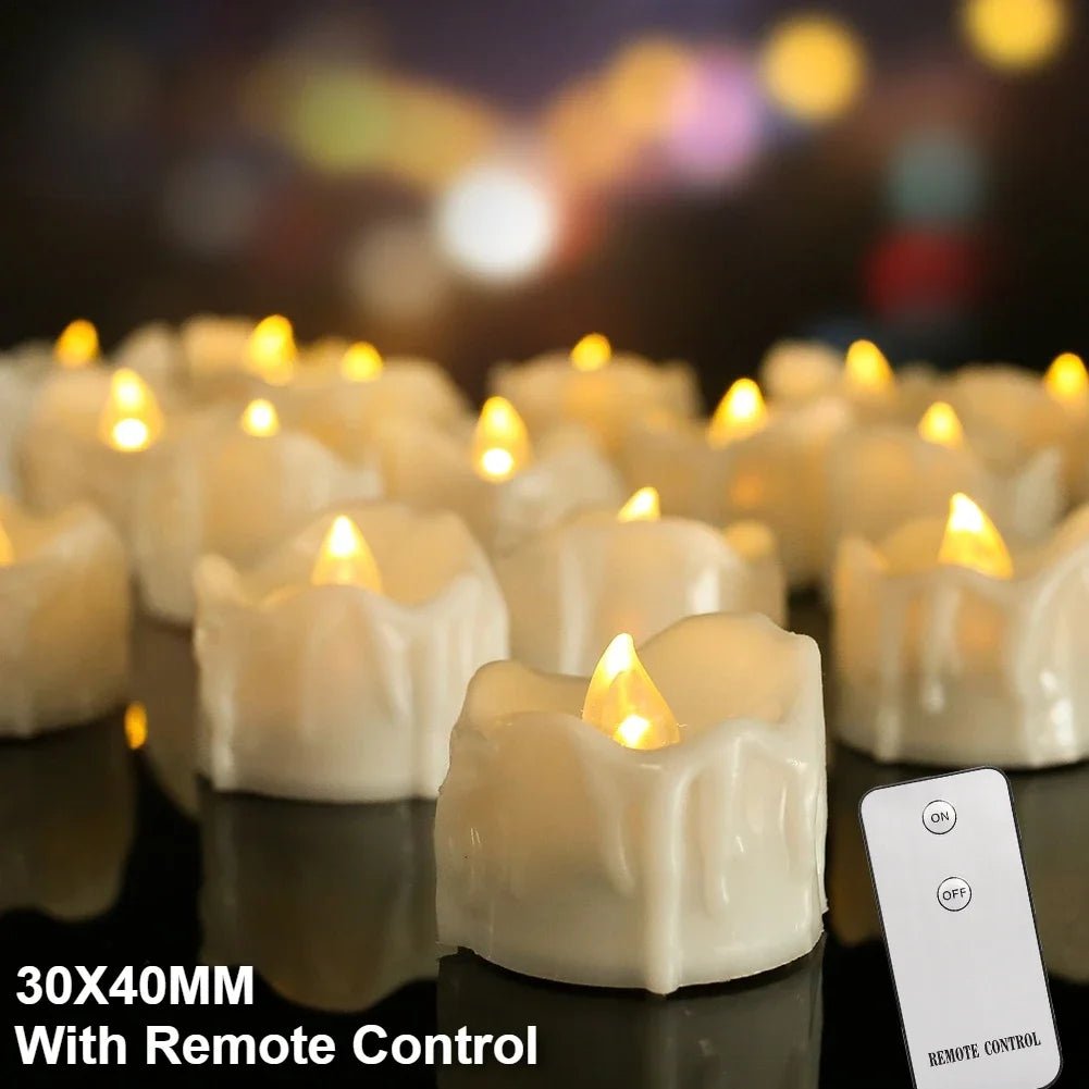 Bougies chauffe-plat LED réalistes scintillantes à piles, bougies électriques longue durée pour décoration de mariage de noël - FATAONBougies chauffe-plat LED réalistes scintillantes à piles, bougies électriques longue durée pour décoration de mariage de noëlSolutions MaisonFATAON