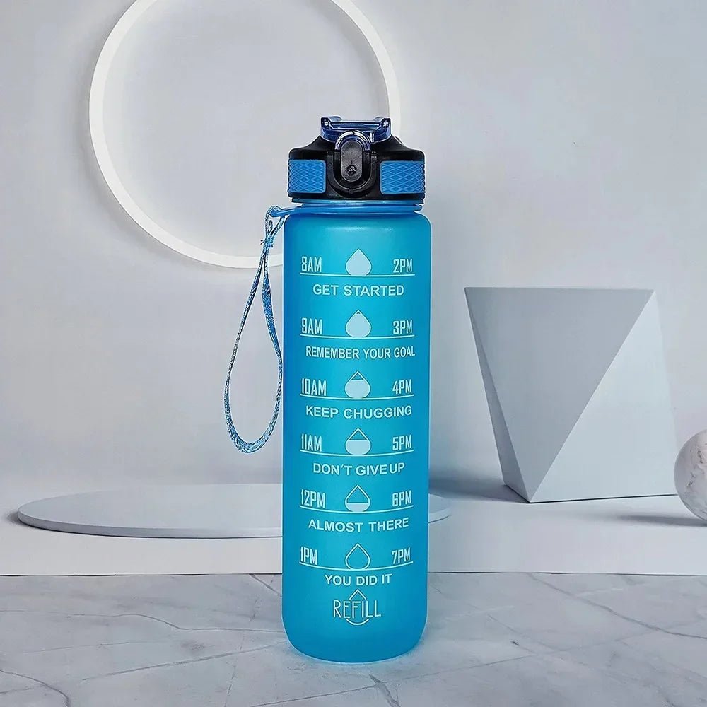 Bouteille d'eau de sport 1L avec paille, marqueur de temps, dégradé de couleur, bouteille de motivation, étanche, tasse d'eau potable pour étudiant en plein air - FATAONBouteille d'eau de sport 1L avec paille, marqueur de temps, dégradé de couleur, bouteille de motivation, étanche, tasse d'eau potable pour étudiant en plein airMatériel sportifFATAON