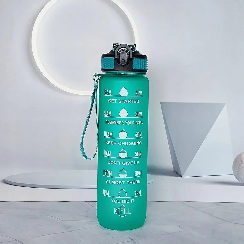 Bouteille d'eau de sport 1L avec paille, marqueur de temps, dégradé de couleur, bouteille de motivation, étanche, tasse d'eau potable pour étudiant en plein air - FATAONBouteille d'eau de sport 1L avec paille, marqueur de temps, dégradé de couleur, bouteille de motivation, étanche, tasse d'eau potable pour étudiant en plein airMatériel sportifFATAON