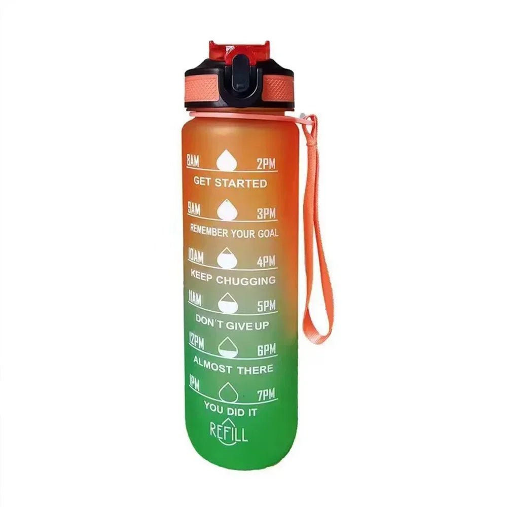 Bouteille d'eau de sport 1L avec paille, marqueur de temps, dégradé de couleur, bouteille de motivation, étanche, tasse d'eau potable pour étudiant en plein air - FATAONBouteille d'eau de sport 1L avec paille, marqueur de temps, dégradé de couleur, bouteille de motivation, étanche, tasse d'eau potable pour étudiant en plein airMatériel sportifFATAON