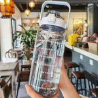 Bouteille d'eau en plastique avec paille de 2 litres, grande bouteille de voyage Portable pour filles, tasse de sport, Fitness, vélo, grande tasse de graisse - FATAONBouteille d'eau en plastique avec paille de 2 litres, grande bouteille de voyage Portable pour filles, tasse de sport, Fitness, vélo, grande tasse de graisseFitness & SportFATAON