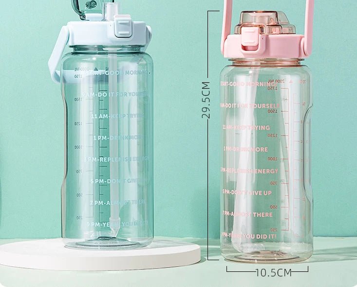Bouteille d'eau en plastique avec paille de 2 litres, grande bouteille de voyage Portable pour filles, tasse de sport, Fitness, vélo, grande tasse de graisse - FATAONBouteille d'eau en plastique avec paille de 2 litres, grande bouteille de voyage Portable pour filles, tasse de sport, Fitness, vélo, grande tasse de graisseFitness & SportFATAON