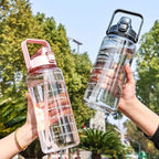 Bouteille d'eau en plastique avec paille de 2 litres, grande bouteille de voyage Portable pour filles, tasse de sport, Fitness, vélo, grande tasse de graisse - FATAONBouteille d'eau en plastique avec paille de 2 litres, grande bouteille de voyage Portable pour filles, tasse de sport, Fitness, vélo, grande tasse de graisseFitness & SportFATAON