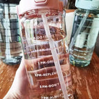 Bouteille d'eau en plastique avec paille de 2 litres, grande bouteille de voyage Portable pour filles, tasse de sport, Fitness, vélo, grande tasse de graisse - FATAONBouteille d'eau en plastique avec paille de 2 litres, grande bouteille de voyage Portable pour filles, tasse de sport, Fitness, vélo, grande tasse de graisseFitness & SportFATAON