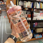 Bouteille d'eau en plastique avec paille de 2 litres, grande bouteille de voyage Portable pour filles, tasse de sport, Fitness, vélo, grande tasse de graisse - FATAONBouteille d'eau en plastique avec paille de 2 litres, grande bouteille de voyage Portable pour filles, tasse de sport, Fitness, vélo, grande tasse de graisseFitness & SportFATAON