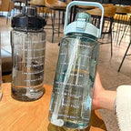Bouteille d'eau en plastique avec paille de 2 litres, grande bouteille de voyage Portable pour filles, tasse de sport, Fitness, vélo, grande tasse de graisse - FATAONBouteille d'eau en plastique avec paille de 2 litres, grande bouteille de voyage Portable pour filles, tasse de sport, Fitness, vélo, grande tasse de graisseFitness & SportFATAON