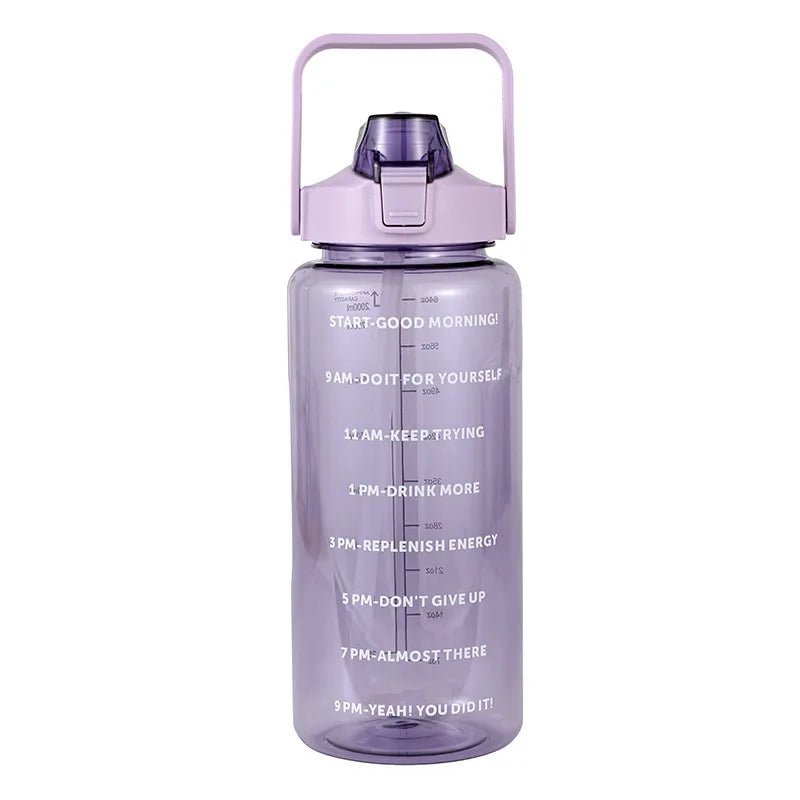 Bouteille d'eau en plastique avec paille de 2 litres, grande bouteille de voyage Portable pour filles, tasse de sport, Fitness, vélo, grande tasse de graisse - FATAONBouteille d'eau en plastique avec paille de 2 litres, grande bouteille de voyage Portable pour filles, tasse de sport, Fitness, vélo, grande tasse de graisseFitness & SportFATAON