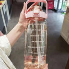 Bouteille d'eau en plastique avec paille de 2 litres, grande bouteille de voyage Portable pour filles, tasse de sport, Fitness, vélo, grande tasse de graisse - FATAONBouteille d'eau en plastique avec paille de 2 litres, grande bouteille de voyage Portable pour filles, tasse de sport, Fitness, vélo, grande tasse de graisseFitness & SportFATAON