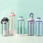 Bouteille d'eau en plastique avec paille de 2 litres, grande bouteille de voyage Portable pour filles, tasse de sport, Fitness, vélo, grande tasse de graisse - FATAONBouteille d'eau en plastique avec paille de 2 litres, grande bouteille de voyage Portable pour filles, tasse de sport, Fitness, vélo, grande tasse de graisseFitness & SportFATAON