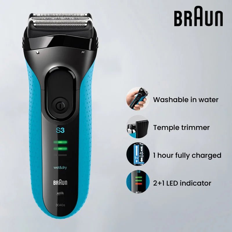 Braun rasoir électrique série 3 ProSkin 3040S 3010S rasoir alternatif pour hommes Machine à raser avec tondeuse 100-240v - FATAONBraun rasoir électrique série 3 ProSkin 3040S 3010S rasoir alternatif pour hommes Machine à raser avec tondeuse 100-240vBeauté HommeFATAON