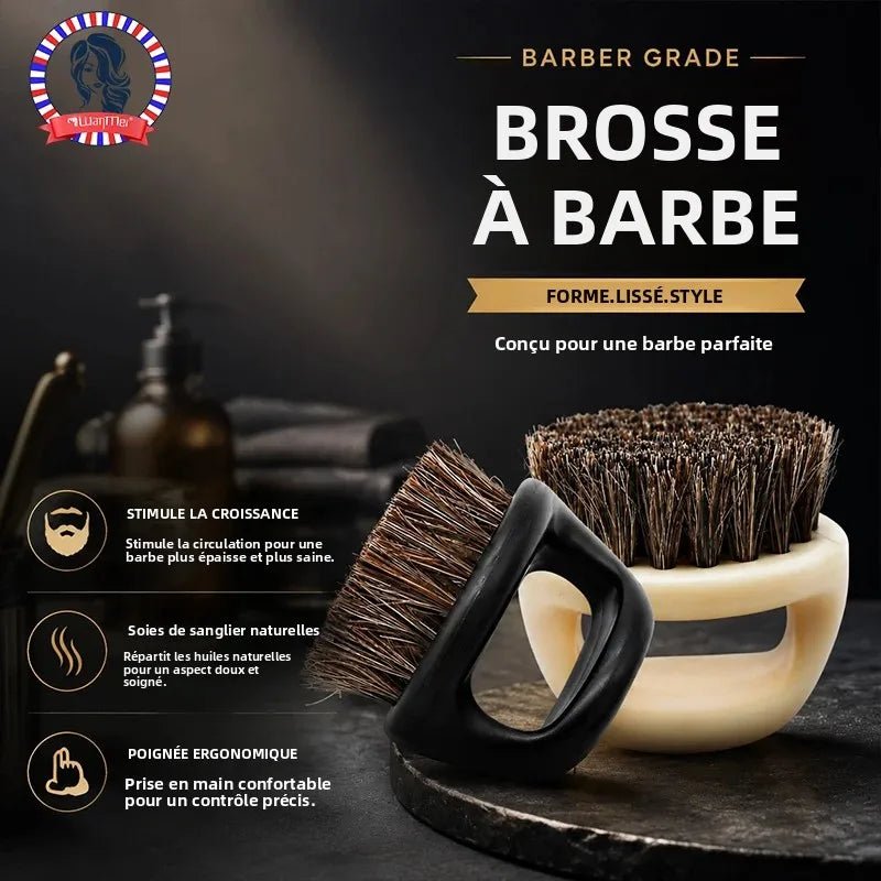 Brosse à barbe professionnelle pour hommes-brosse à poils de sanglier brosse de nettoyage de barbe petite et ronde-peigne à poils à manche noir - FATAONBrosse à barbe professionnelle pour hommes-brosse à poils de sanglier brosse de nettoyage de barbe petite et ronde-peigne à poils à manche noirBeauté HommeFATAON