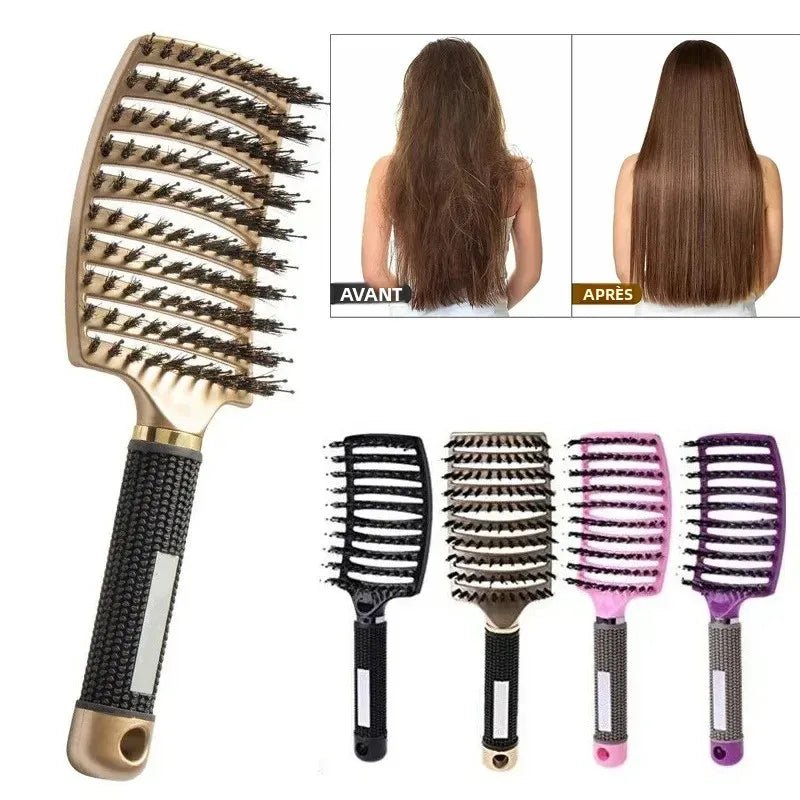 Brosse à cheveux peigne de Massage du cuir chevelu brosse à cheveux poils de sanglier en Nylon femmes humide bouclés démêlant brosse à cheveux Salon de coiffure outil de coiffure - FATAONBrosse à cheveux peigne de Massage du cuir chevelu brosse à cheveux poils de sanglier en Nylon femmes humide bouclés démêlant brosse à cheveux Salon de coiffure outil de coiffureBeauté HommeFATAON