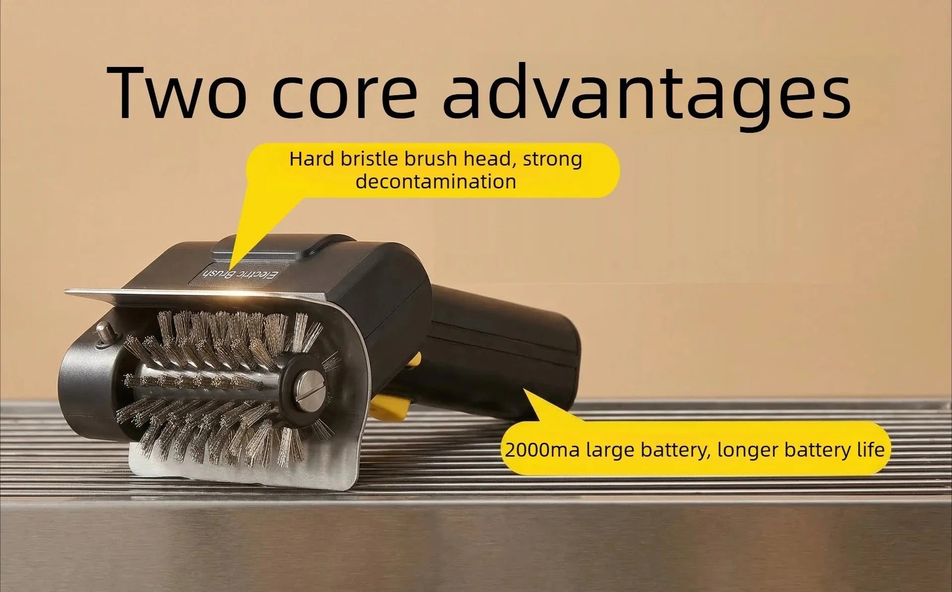 Brosse électrique pour barbecue, outil de nettoyage portatif avec brosse à rouleaux en acier inoxydable pour grilles, taches de rouille, cuisine, extérieur - FATAONBrosse électrique pour barbecue, outil de nettoyage portatif avec brosse à rouleaux en acier inoxydable pour grilles, taches de rouille, cuisine, extérieurSolutions MaisonFATAON