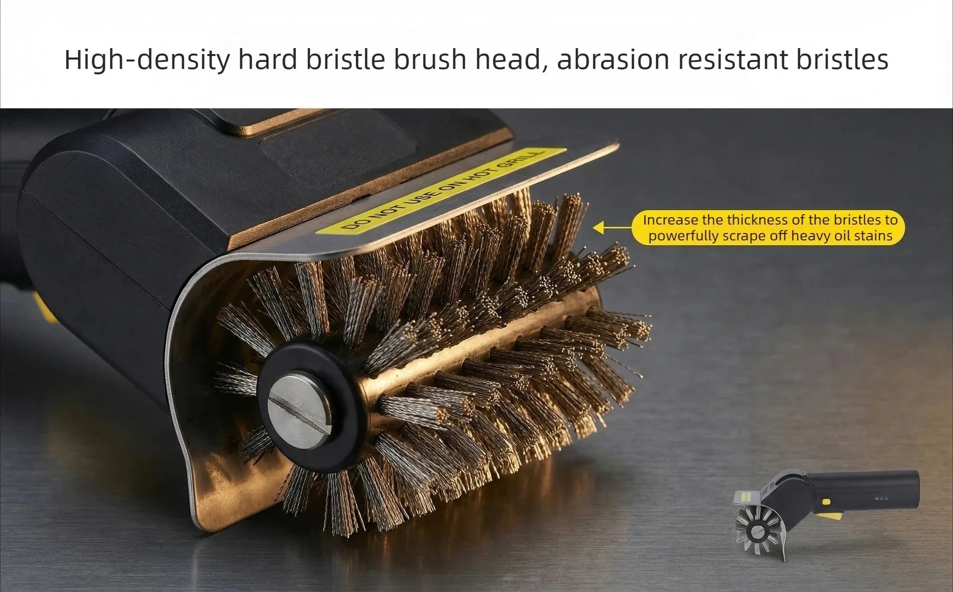 Brosse électrique pour barbecue, outil de nettoyage portatif avec brosse à rouleaux en acier inoxydable pour grilles, taches de rouille, cuisine, extérieur - FATAONBrosse électrique pour barbecue, outil de nettoyage portatif avec brosse à rouleaux en acier inoxydable pour grilles, taches de rouille, cuisine, extérieurSolutions MaisonFATAON