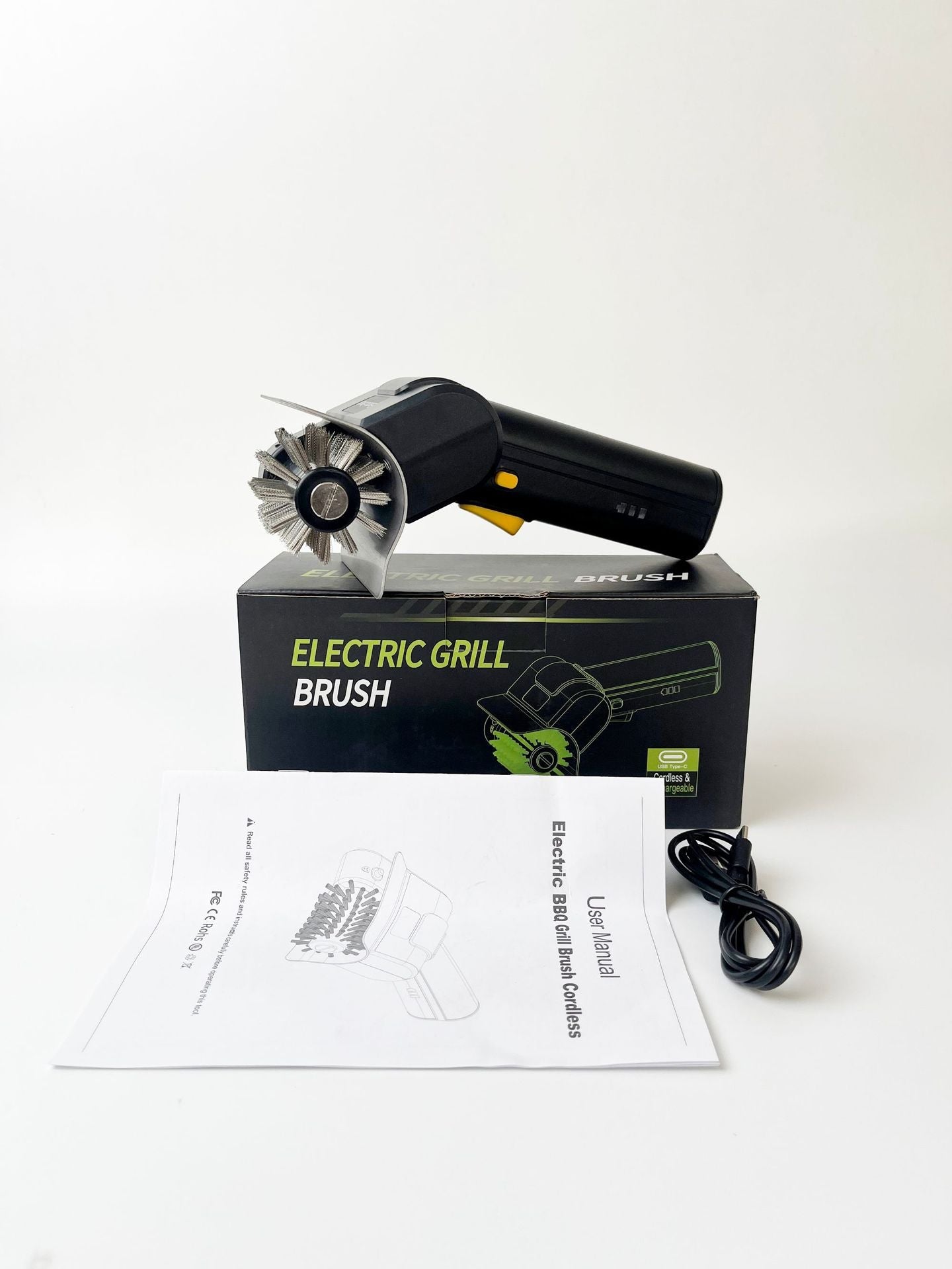 Brosse électrique pour barbecue, outil de nettoyage portatif avec brosse à rouleaux en acier inoxydable pour grilles, taches de rouille, cuisine, extérieur - FATAONBrosse électrique pour barbecue, outil de nettoyage portatif avec brosse à rouleaux en acier inoxydable pour grilles, taches de rouille, cuisine, extérieurSolutions MaisonFATAON