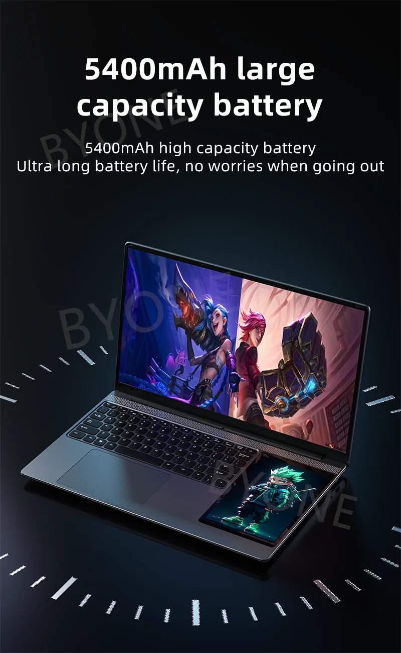 BYONE-Ordinateur portable à écran tactile BYACHtourists, ordinateur portable Windows 11, processeur Intel N100, 15.6 "IPS + 7", 32 Go DDR4, 2 To SSD - FATAONBYONE-Ordinateur portable à écran tactile BYACHtourists, ordinateur portable Windows 11, processeur Intel N100, 15.6 "IPS + 7", 32 Go DDR4, 2 To SSDProductivité & OrganisationFATAON