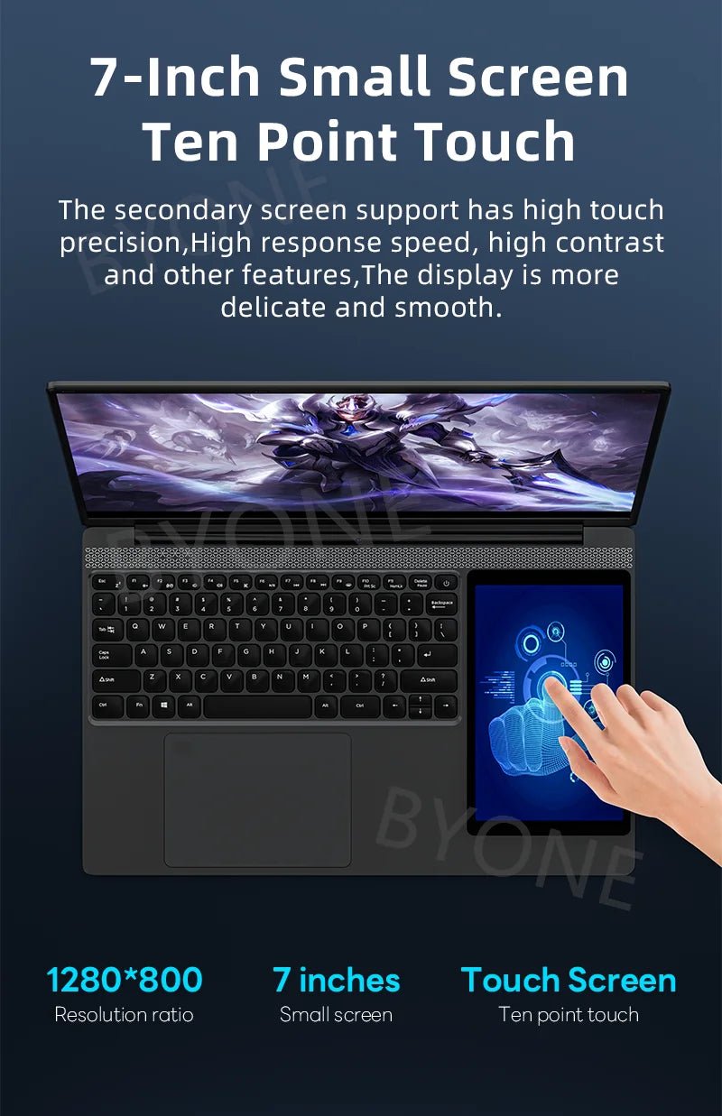 BYONE-Ordinateur portable à écran tactile BYACHtourists, ordinateur portable Windows 11, processeur Intel N100, 15.6 "IPS + 7", 32 Go DDR4, 2 To SSD - FATAONBYONE-Ordinateur portable à écran tactile BYACHtourists, ordinateur portable Windows 11, processeur Intel N100, 15.6 "IPS + 7", 32 Go DDR4, 2 To SSDProductivité & OrganisationFATAON