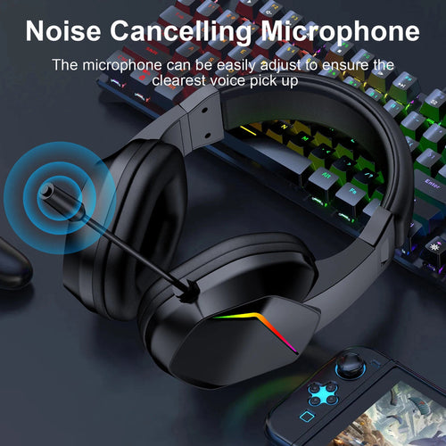 Casque de jeu sans fil BT avec lumières LED, écouteurs de jeu à faible latence, pilotes 40 mm, écouteurs de jeu sur l'oreille avec Omnidire - FATAONCasque de jeu sans fil BT avec lumières LED, écouteurs de jeu à faible latence, pilotes 40 mm, écouteurs de jeu sur l'oreille avec OmnidireStreaming & GamingFATAON