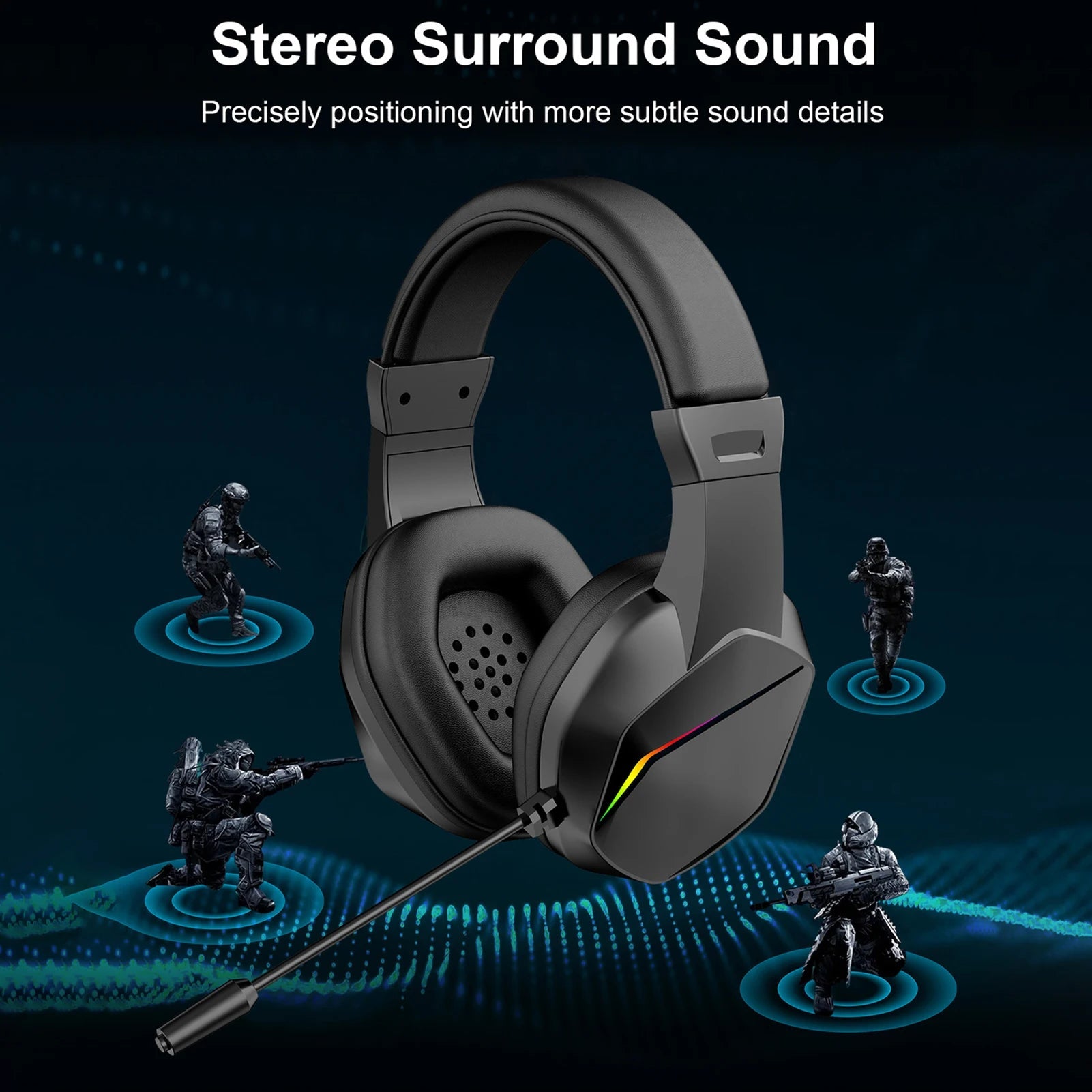 Casque de jeu sans fil BT avec lumières LED, écouteurs de jeu à faible latence, pilotes 40 mm, écouteurs de jeu sur l'oreille avec Omnidire - FATAONCasque de jeu sans fil BT avec lumières LED, écouteurs de jeu à faible latence, pilotes 40 mm, écouteurs de jeu sur l'oreille avec OmnidireStreaming & GamingFATAON