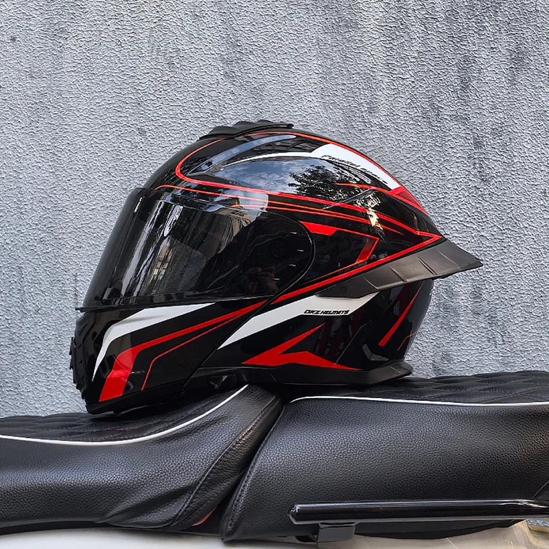 Casque de moto intégral ORZ-B08A, motif Mecha brillant, casque de course, casque de sécurité certifié DOT de Style italien avec Vi teinté - FATAONCasque de moto intégral ORZ-B08A, motif Mecha brillant, casque de course, casque de sécurité certifié DOT de Style italien avec Vi teintéAccessoires MotoFATAON