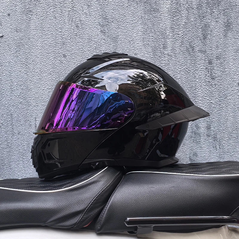 Casque de moto intégral ORZ-B08A, motif Mecha brillant, casque de course, casque de sécurité certifié DOT de Style italien avec Vi teinté - FATAONCasque de moto intégral ORZ-B08A, motif Mecha brillant, casque de course, casque de sécurité certifié DOT de Style italien avec Vi teintéAccessoires MotoFATAON