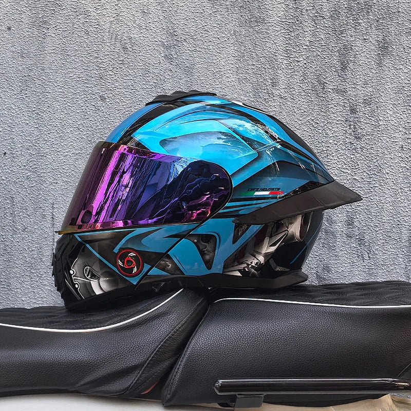 Casque de moto intégral ORZ-B08A, motif Mecha brillant, casque de course, casque de sécurité certifié DOT de Style italien avec Vi teinté - FATAONCasque de moto intégral ORZ-B08A, motif Mecha brillant, casque de course, casque de sécurité certifié DOT de Style italien avec Vi teintéAccessoires MotoFATAON