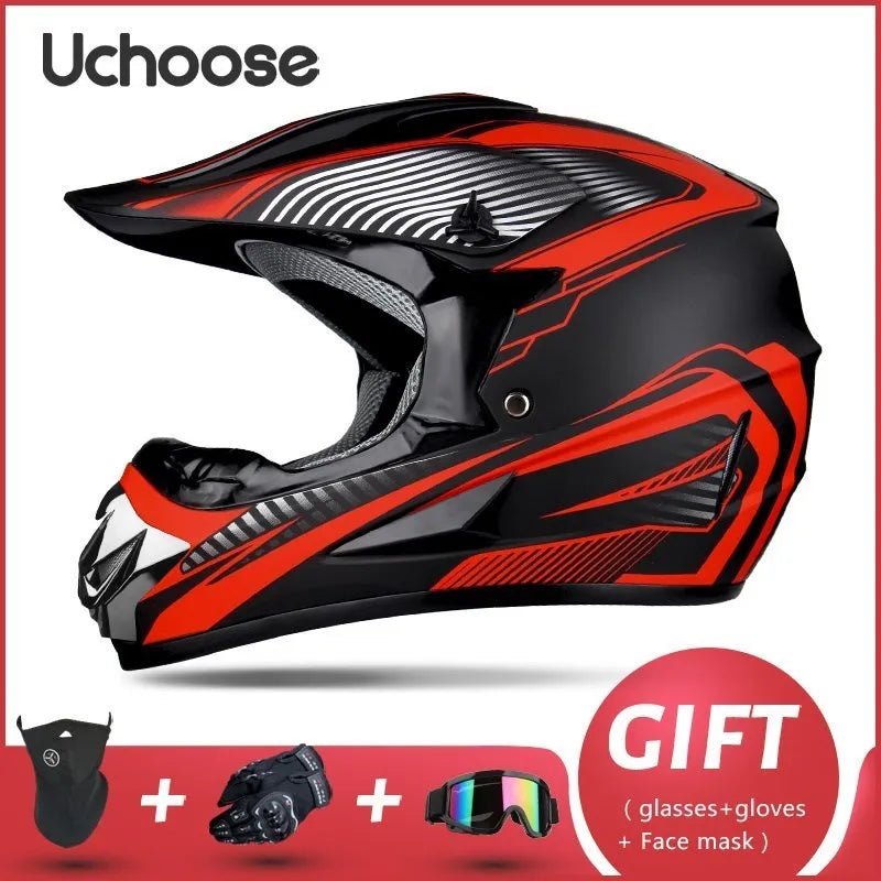 Casque de moto tout-terrain professionnel pour adultes et enfants, casque de moteur de course DOT de descente, cadeau gratuit - FATAONCasque de moto tout-terrain professionnel pour adultes et enfants, casque de moteur de course DOT de descente, cadeau gratuitAccessoires MotoFATAON