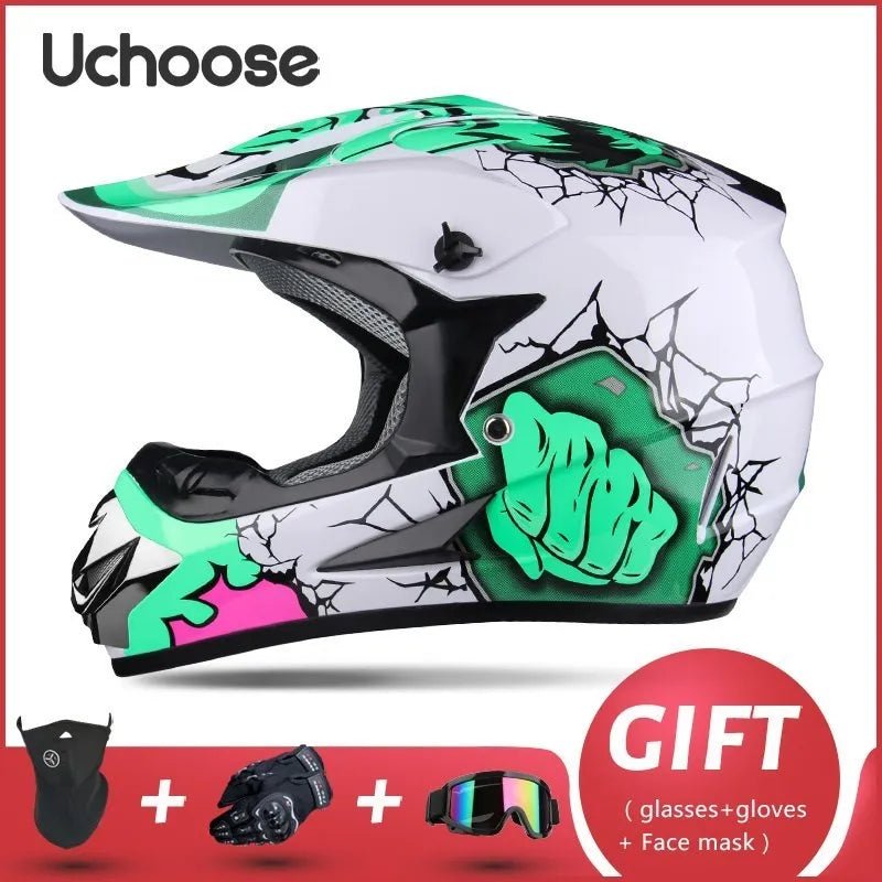 Casque de moto tout-terrain professionnel pour adultes et enfants, casque de moteur de course DOT de descente, cadeau gratuit - FATAONCasque de moto tout-terrain professionnel pour adultes et enfants, casque de moteur de course DOT de descente, cadeau gratuitAccessoires MotoFATAON
