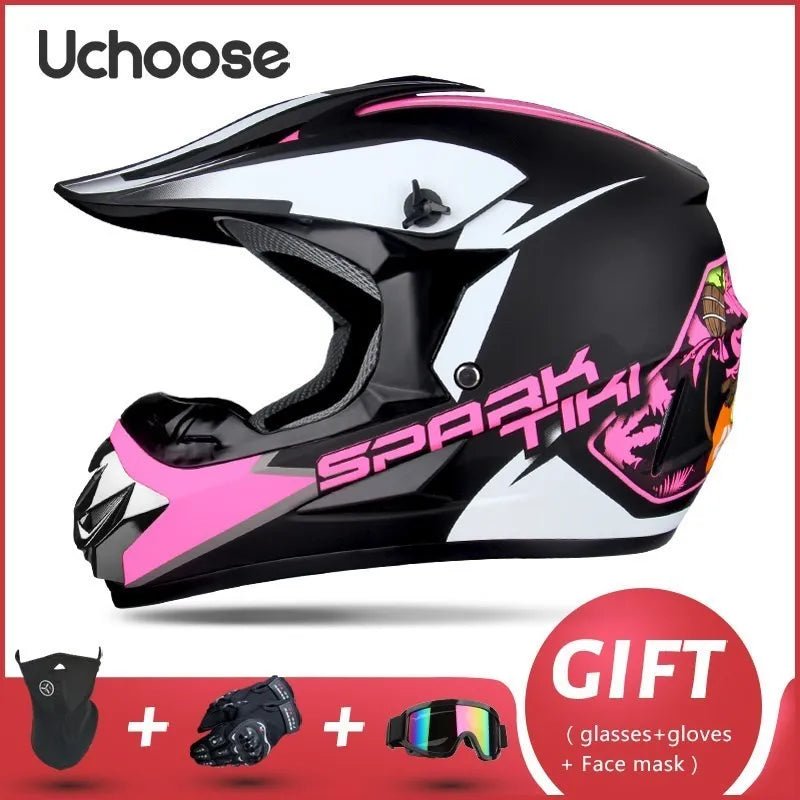 Casque de moto tout-terrain professionnel pour adultes et enfants, casque de moteur de course DOT de descente, cadeau gratuit - FATAONCasque de moto tout-terrain professionnel pour adultes et enfants, casque de moteur de course DOT de descente, cadeau gratuitAccessoires MotoFATAON