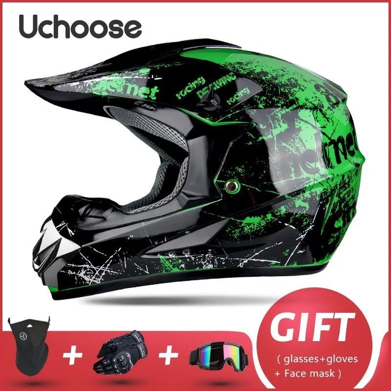 Casque de moto tout-terrain professionnel pour adultes et enfants, casque de moteur de course DOT de descente, cadeau gratuit - FATAONCasque de moto tout-terrain professionnel pour adultes et enfants, casque de moteur de course DOT de descente, cadeau gratuitAccessoires MotoFATAON