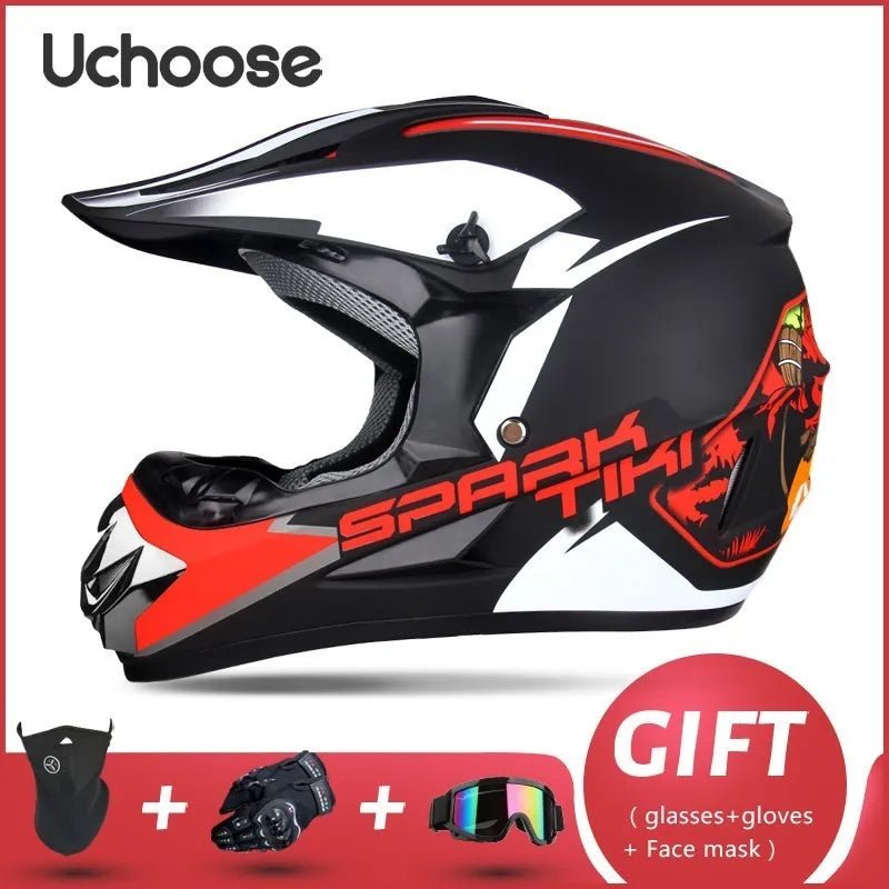 Casque de moto tout-terrain professionnel pour adultes et enfants, casque de moteur de course DOT de descente, cadeau gratuit - FATAONCasque de moto tout-terrain professionnel pour adultes et enfants, casque de moteur de course DOT de descente, cadeau gratuitAccessoires MotoFATAON