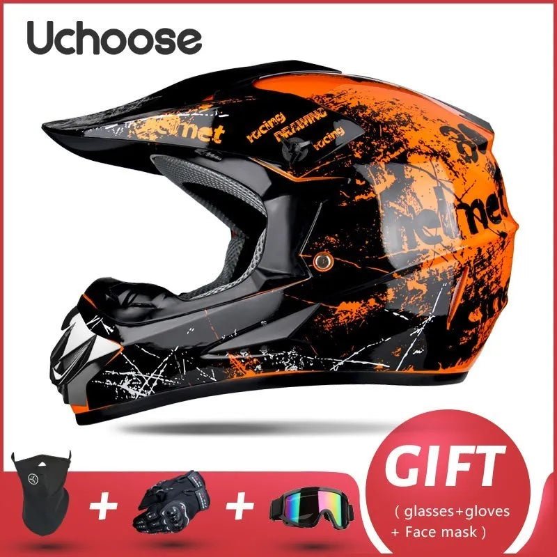 Casque de moto tout-terrain professionnel pour adultes et enfants, casque de moteur de course DOT de descente, cadeau gratuit - FATAONCasque de moto tout-terrain professionnel pour adultes et enfants, casque de moteur de course DOT de descente, cadeau gratuitAccessoires MotoFATAON