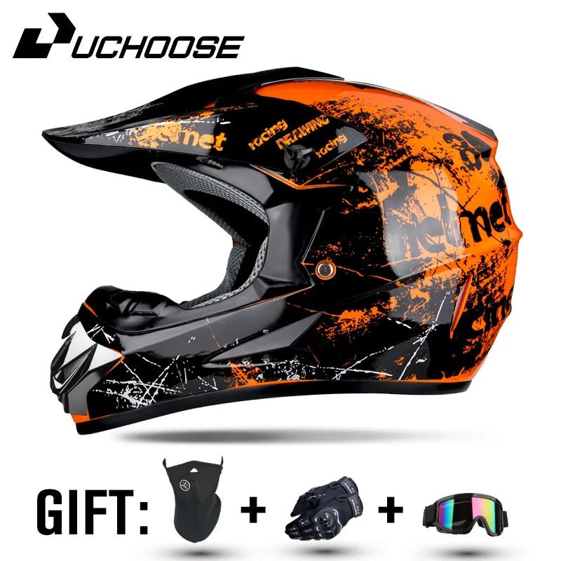 Casque de moto tout-terrain professionnel pour adultes et enfants, casque de moteur de course DOT de descente, cadeau gratuit - FATAONCasque de moto tout-terrain professionnel pour adultes et enfants, casque de moteur de course DOT de descente, cadeau gratuitAccessoires MotoFATAON