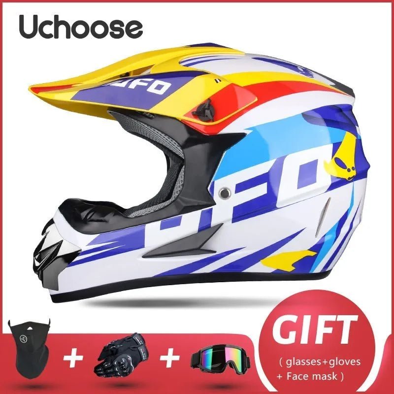 Casque de moto tout-terrain professionnel pour adultes et enfants, casque de moteur de course DOT de descente, cadeau gratuit - FATAONCasque de moto tout-terrain professionnel pour adultes et enfants, casque de moteur de course DOT de descente, cadeau gratuitAccessoires MotoFATAON